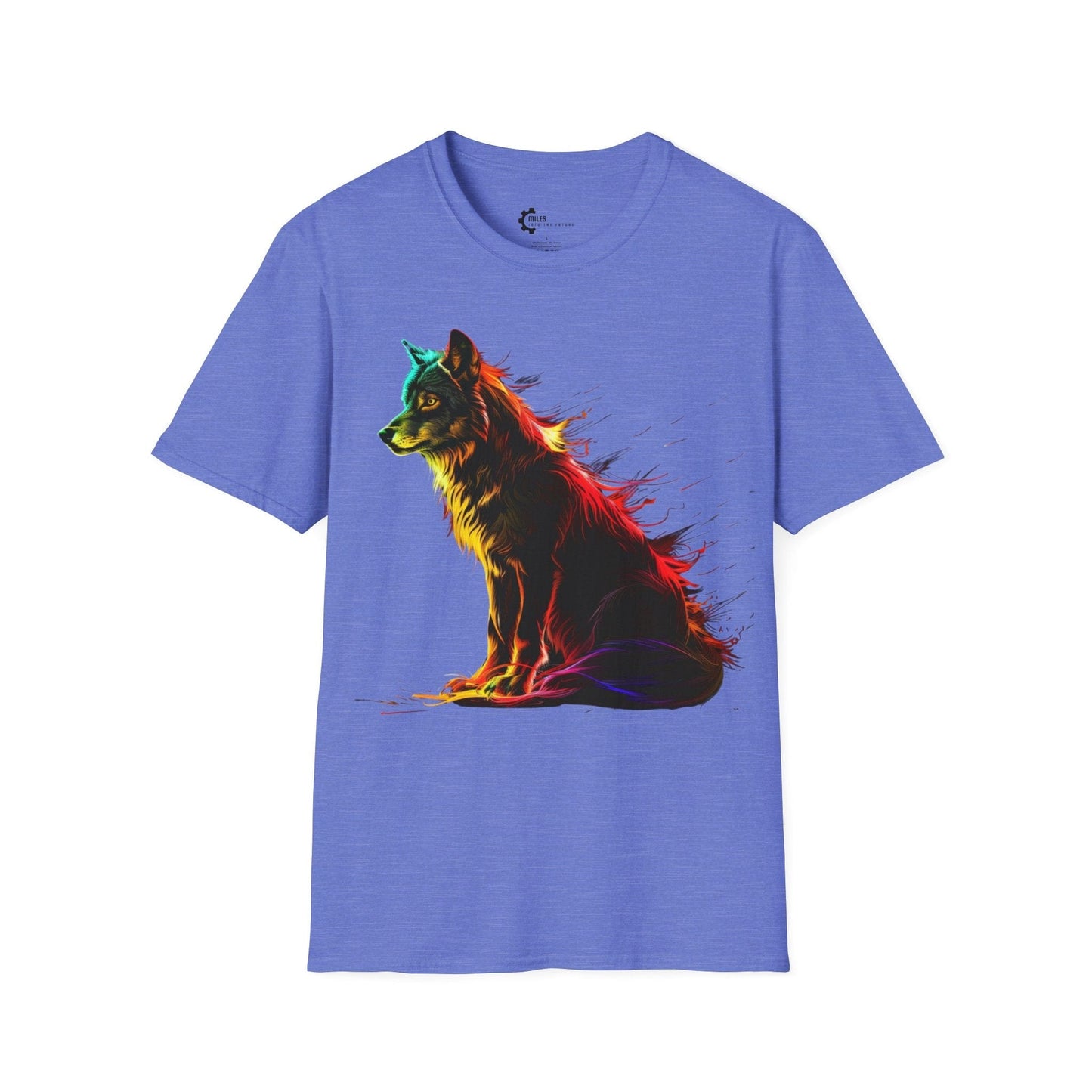 Neon Lone Wolf Art Unisex Softstyle T-Shirt