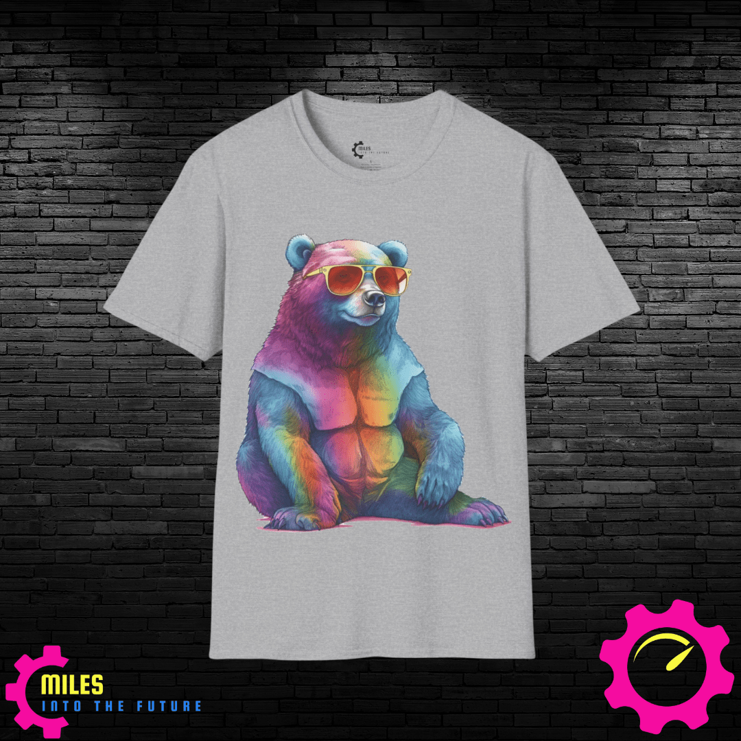 Relaxed Rainbow Bear Unisex Softstyle T-Shirt