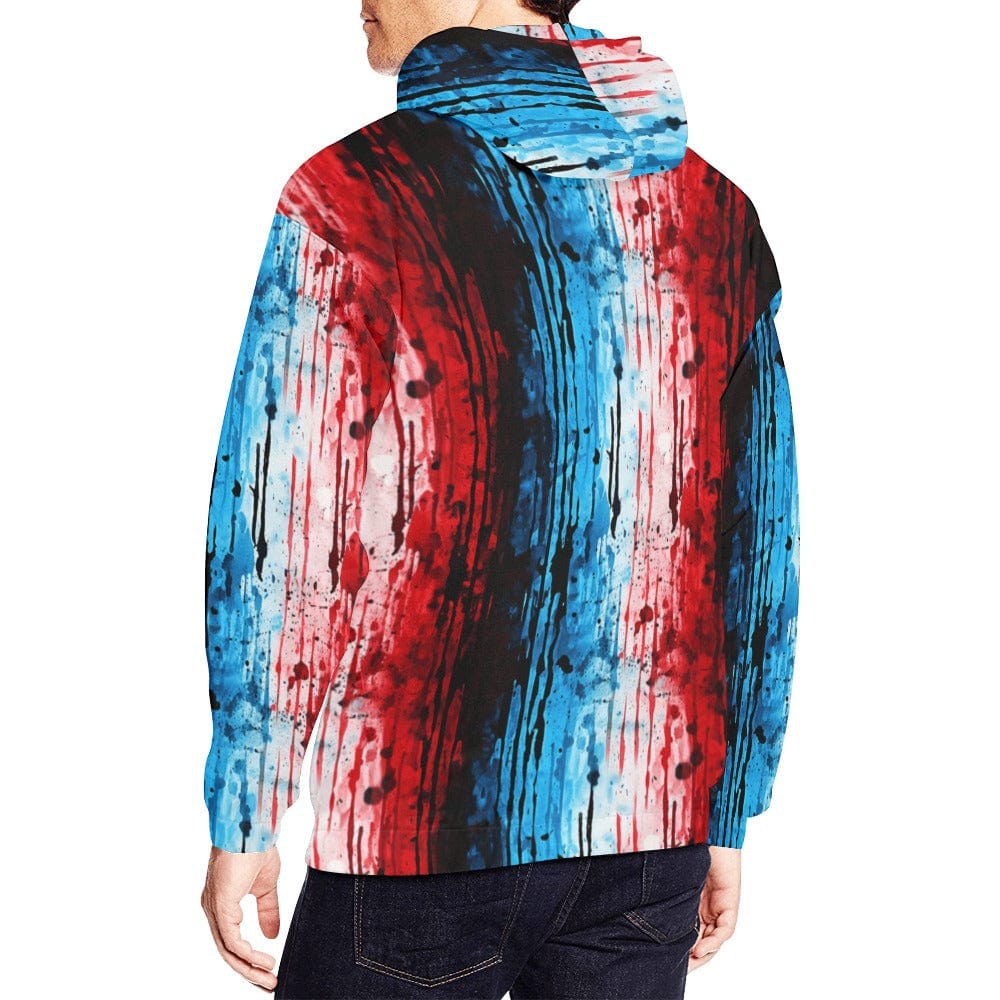 Abstract Expressionist Drip-Paint Hoodie