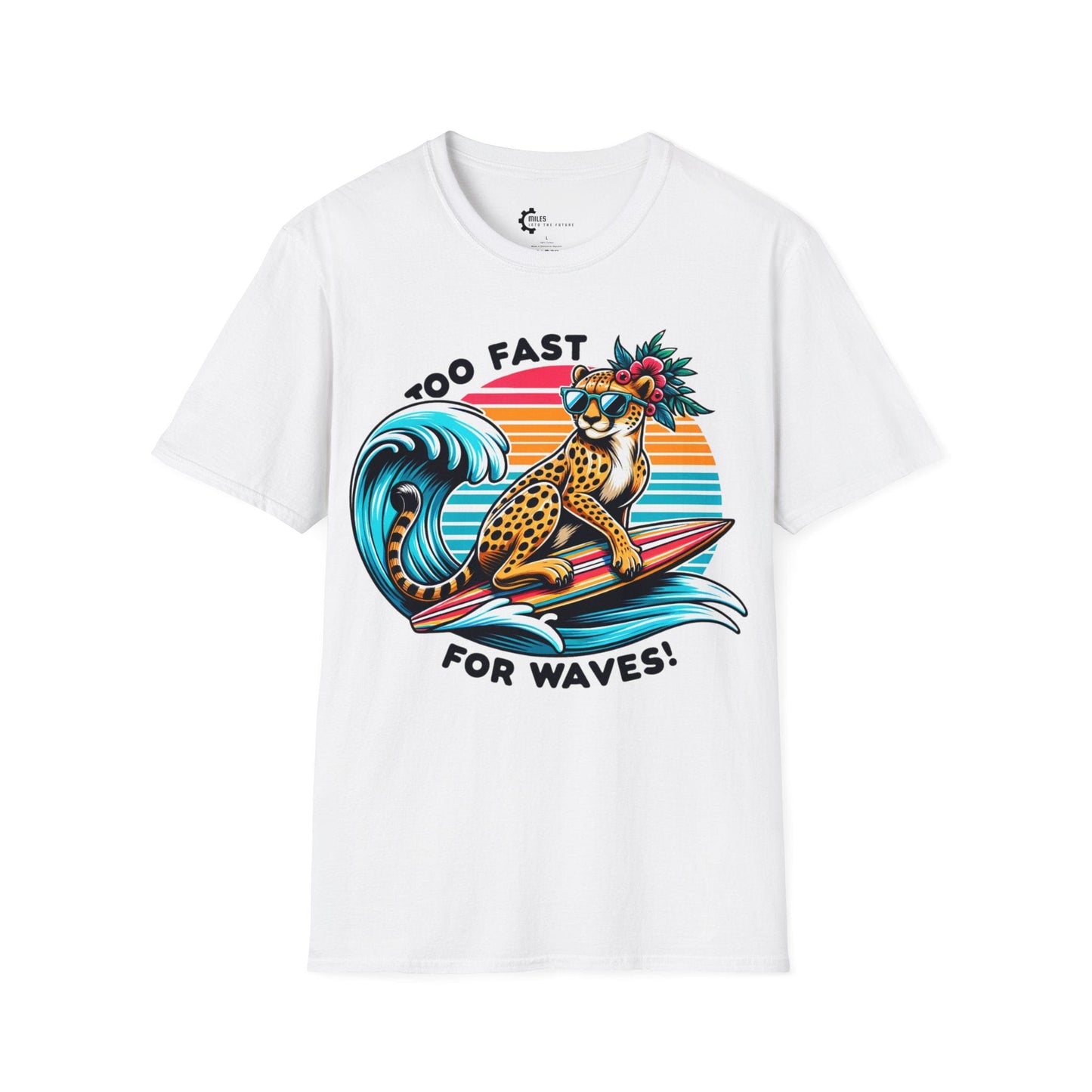 Cheetah Too Fast for Waves  Unisex Softstyle T-Shirt