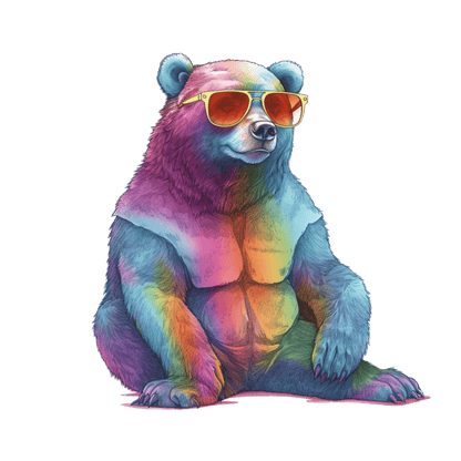 Relaxed Rainbow Bear Unisex Softstyle T-Shirt