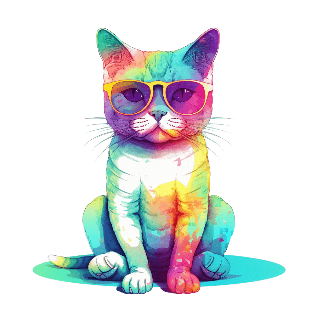 Relaxed Rainbow Cat Unisex Softstyle T-Shirt