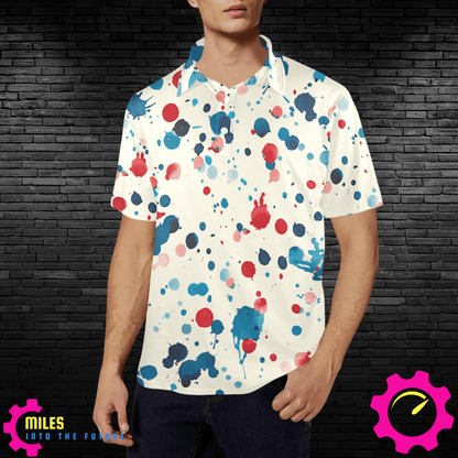 Men's Paint Splatter Polo Shirt