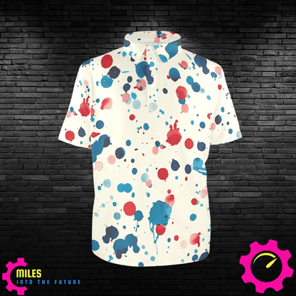 Men's Paint Splatter Polo Shirt