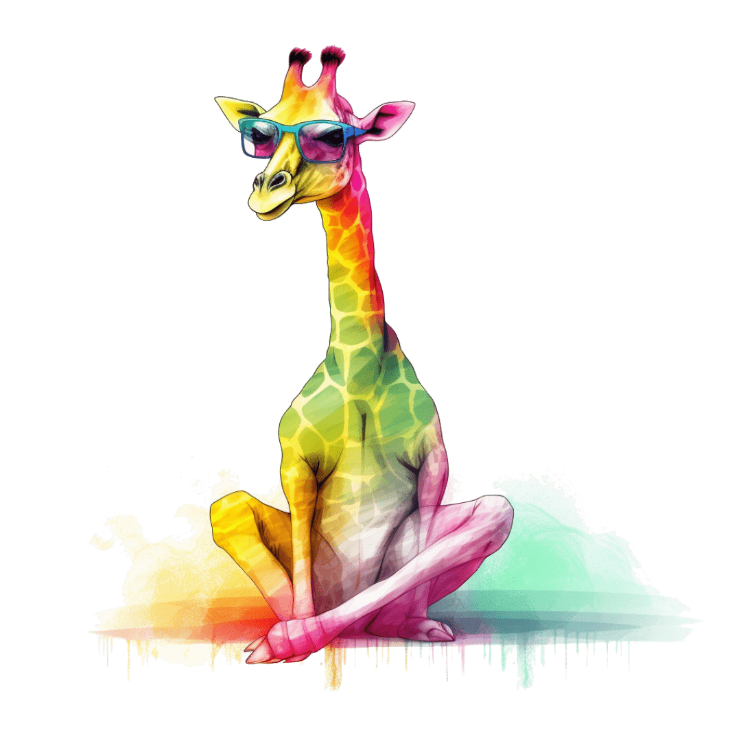 Relaxed Rainbow Giraffe Unisex Softstyle T-Shirt