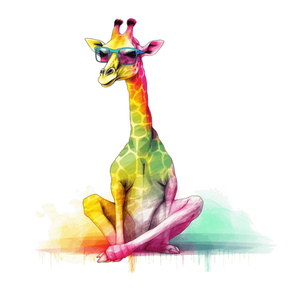 Relaxed Rainbow Giraffe Unisex Softstyle T-Shirt