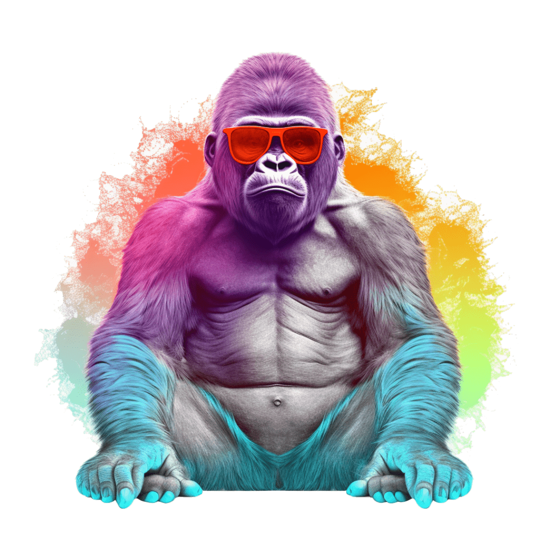 Relaxed Rainbow Gorilla Unisex Softstyle T-Shirt