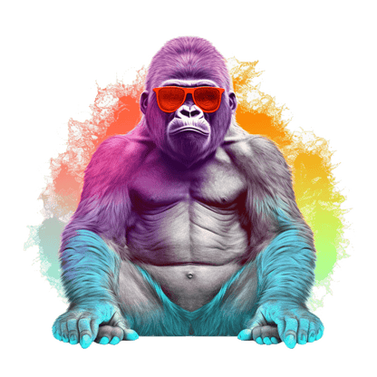 Relaxed Rainbow Gorilla Unisex Softstyle T-Shirt