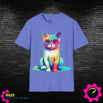 Relaxed Rainbow Cat Unisex Softstyle T-Shirt