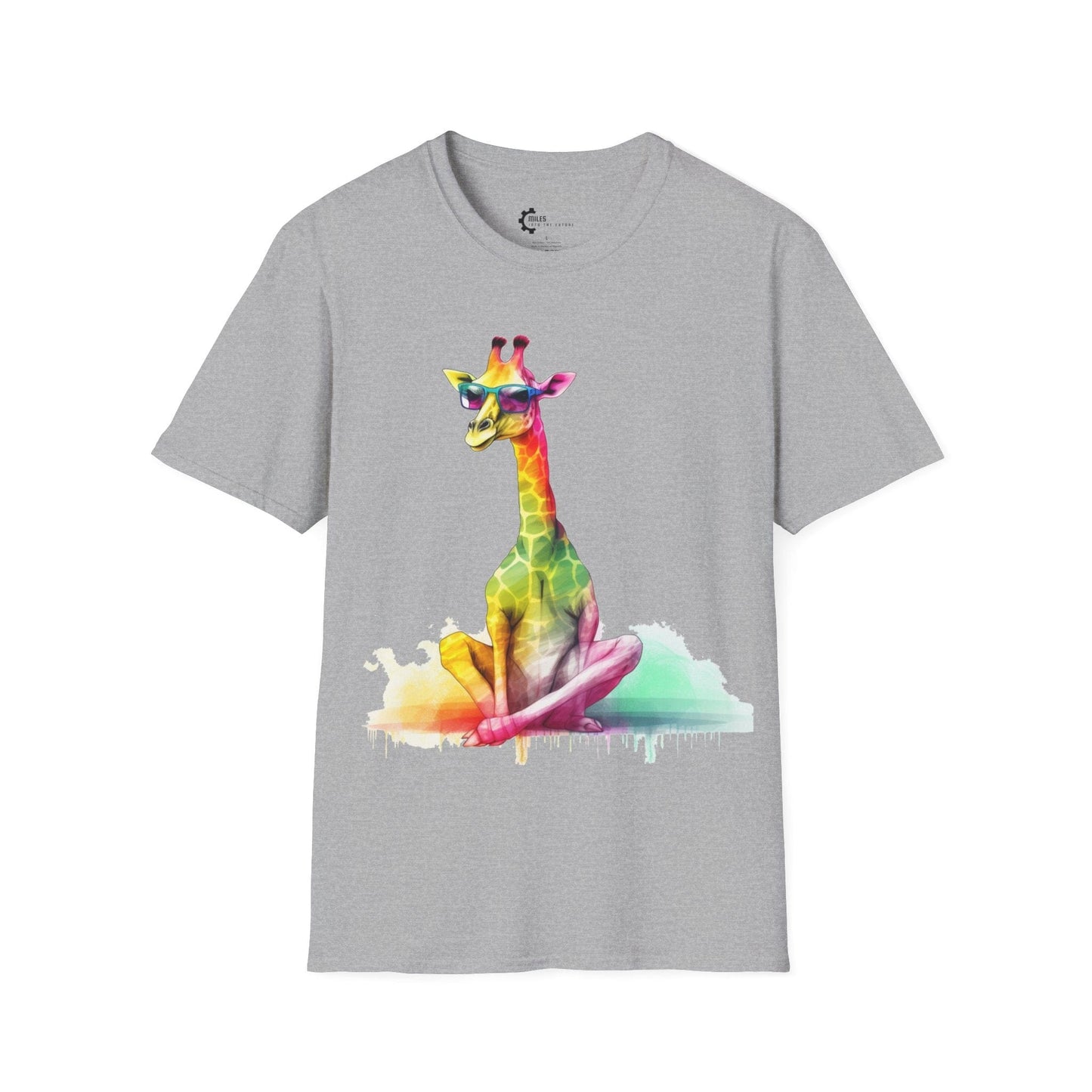 Relaxed Rainbow Giraffe Unisex Softstyle T-Shirt