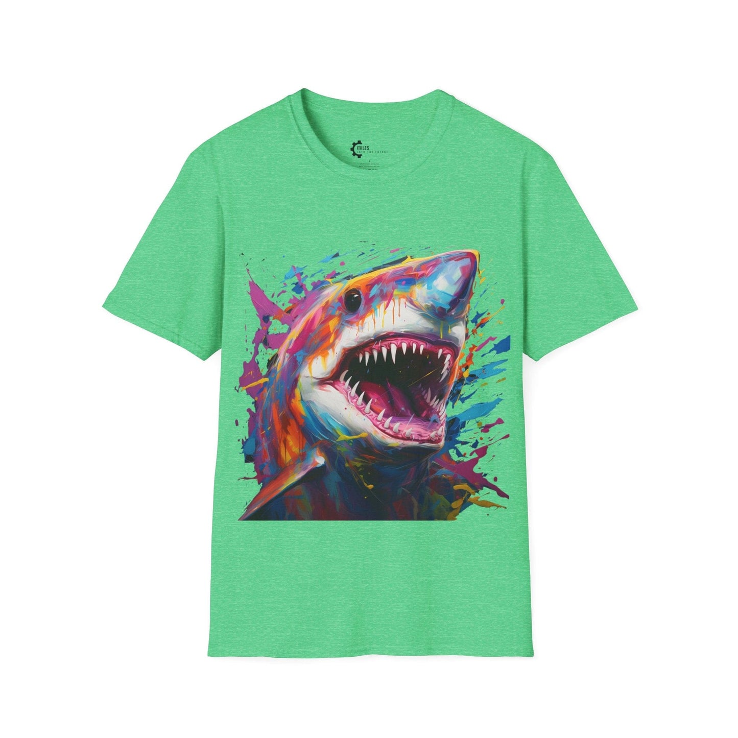 Shark Paint Splash Unisex Softstyle T-Shirt