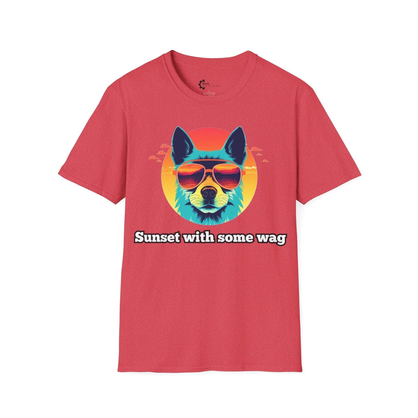 Humor- Sunset with Some Wag Unisex Softstyle T-Shirt