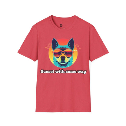 Humor- Sunset with Some Wag Unisex Softstyle T-Shirt