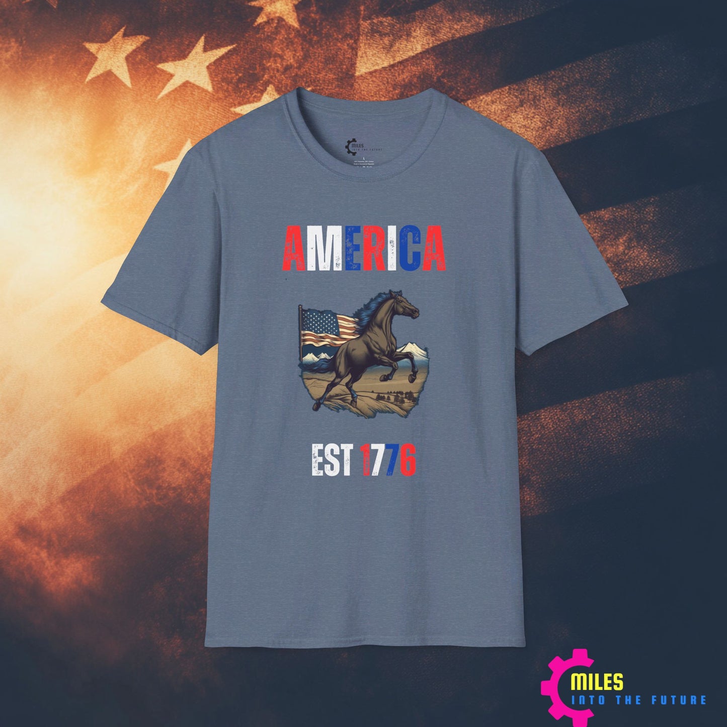 America Horse Unisex Softstyle T-Shirt