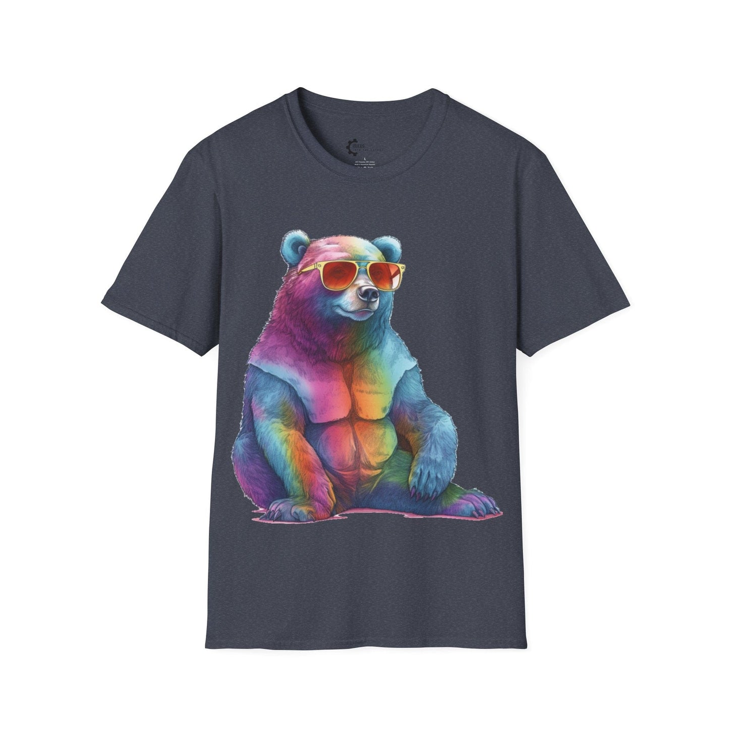 Relaxed Rainbow Bear Unisex Softstyle T-Shirt