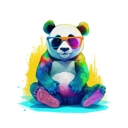 Relaxed Rainbow Panda Unisex Softstyle T-Shirt