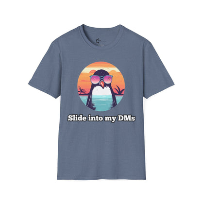 Humor- Penguin Slide Unisex Softstyle T-Shirt