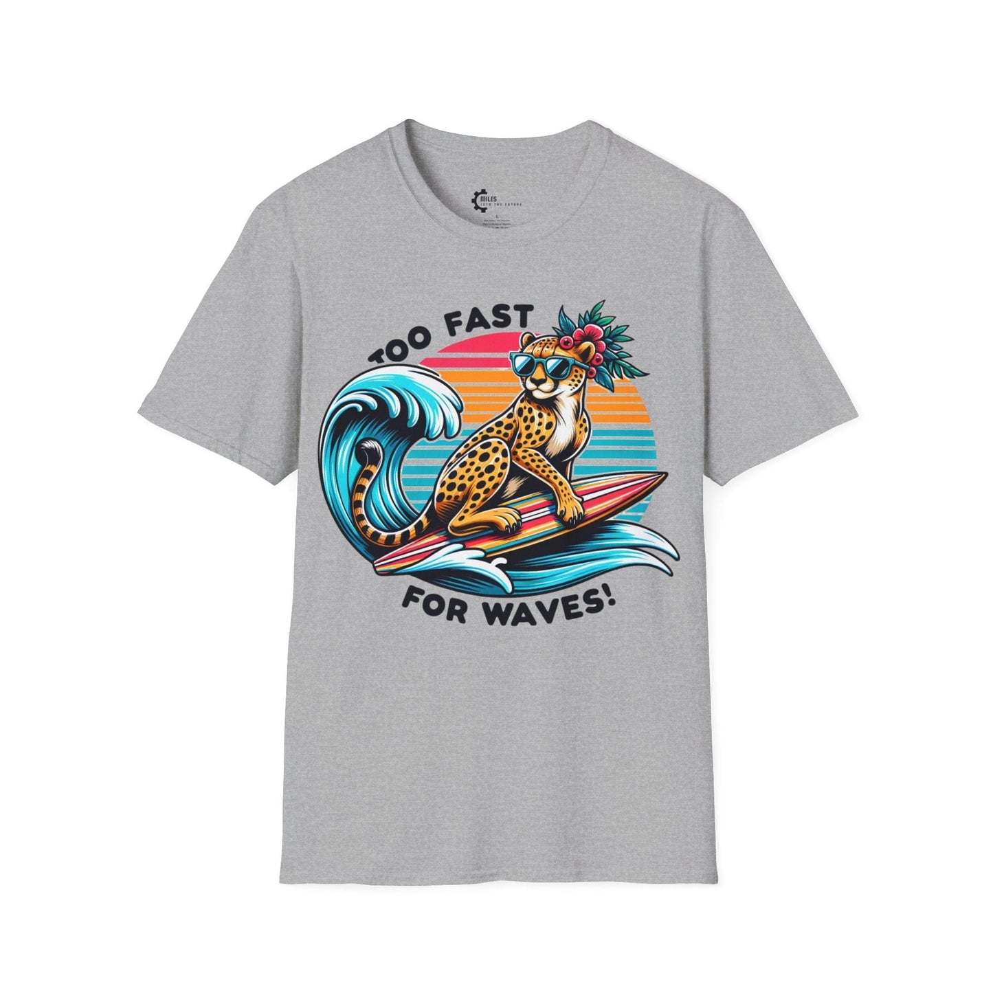 Cheetah Too Fast for Waves  Unisex Softstyle T-Shirt