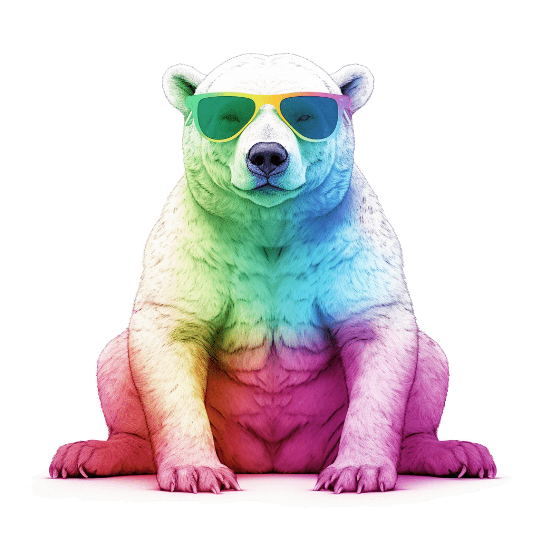 Relaxed Rainbow Polar Bear Unisex Softstyle T-Shirt