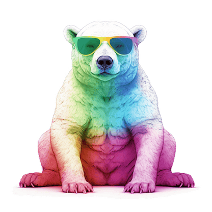 Relaxed Rainbow Polar Bear Unisex Softstyle T-Shirt