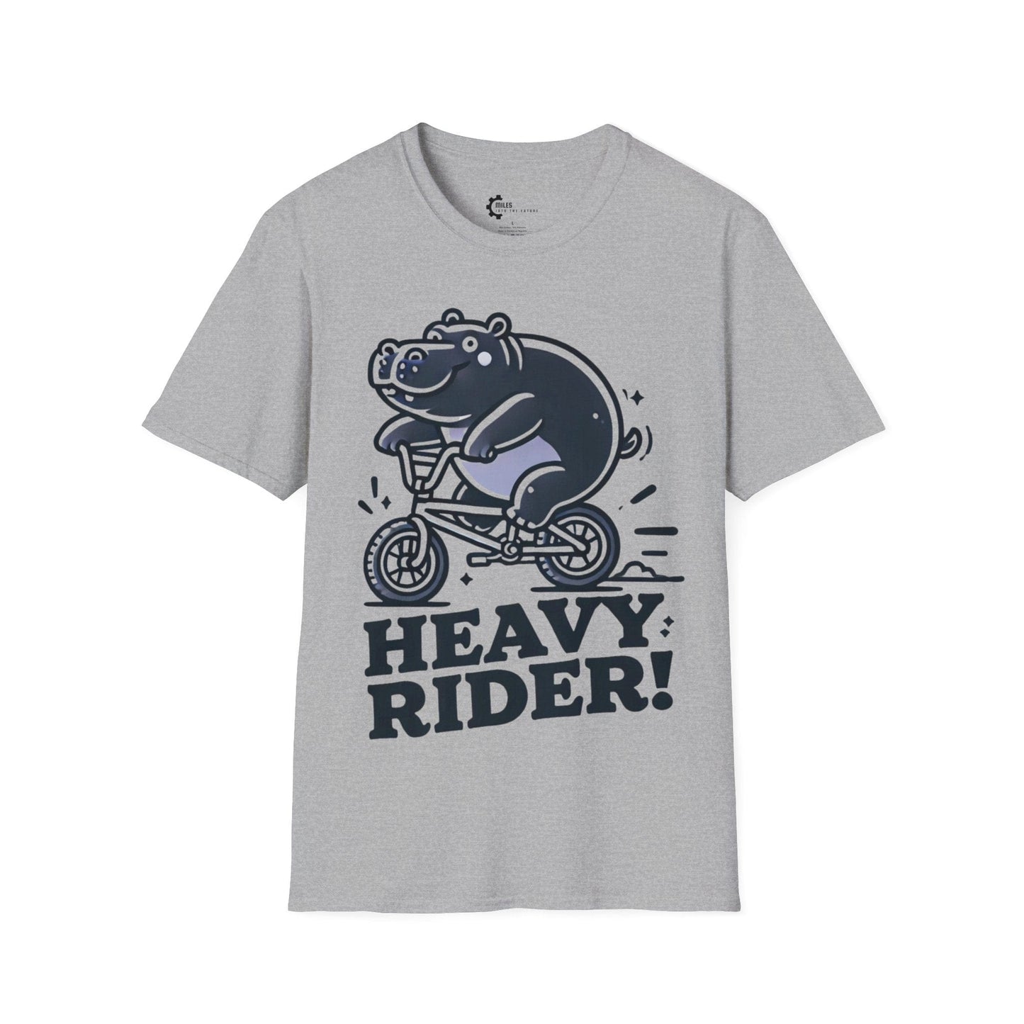 Humor- Hippo on BMX Unisex Softstyle T-Shirt