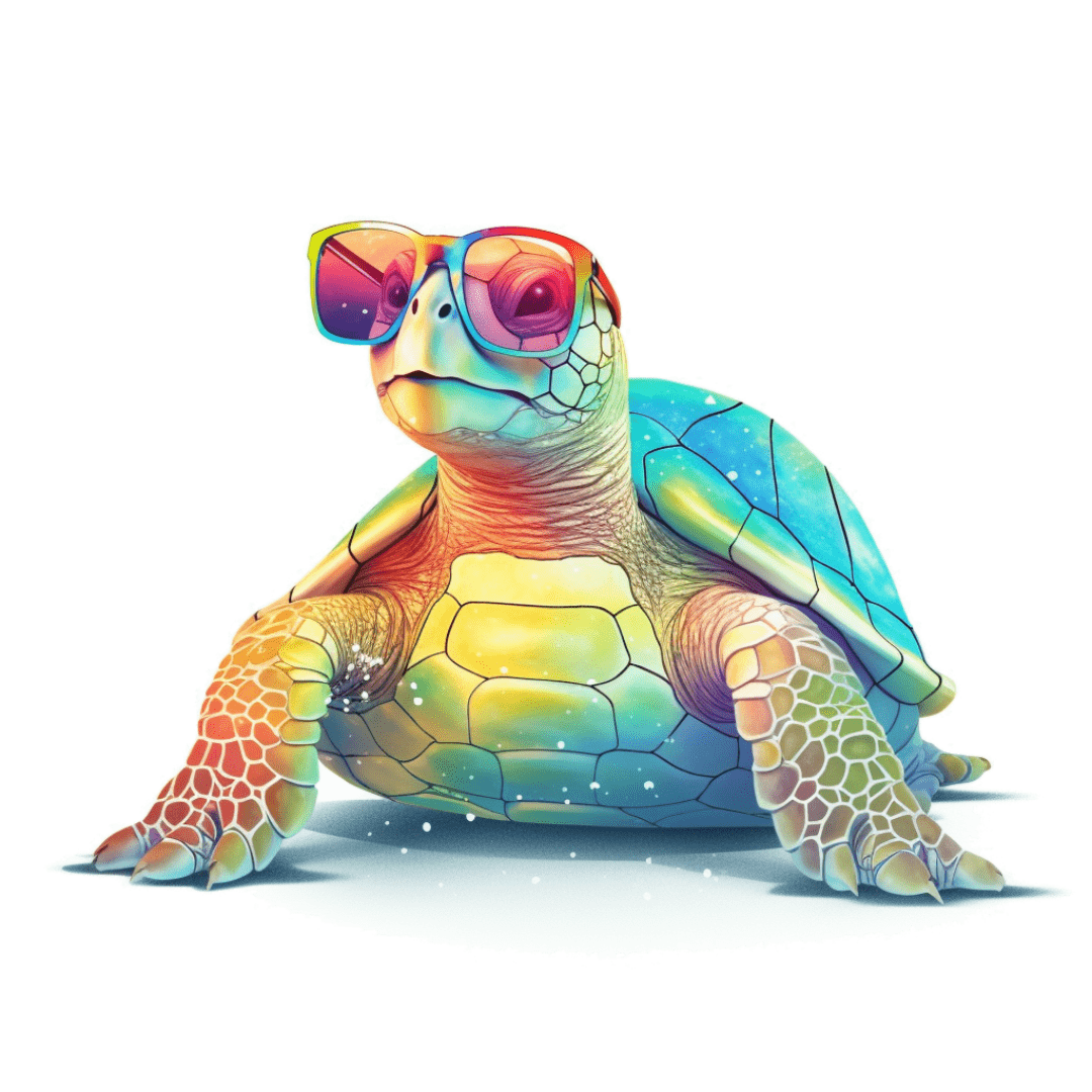 Relaxed Rainbow Turtle Unisex Softstyle T-Shirt