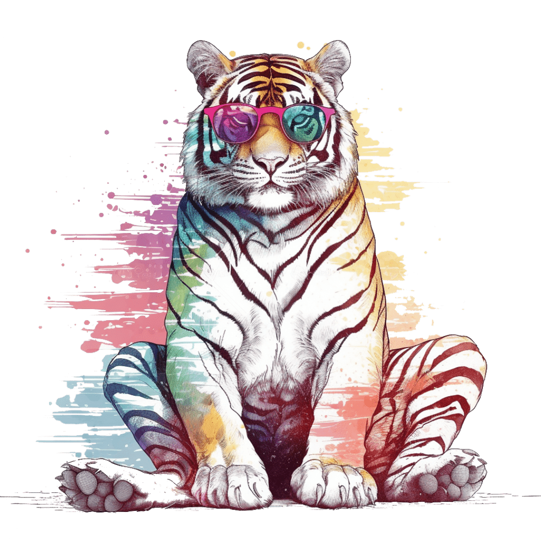 Relaxed Rainbow Tiger Unisex Softstyle T-Shirt