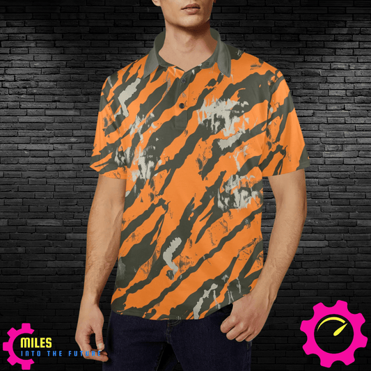 Orange Tiger Stripe Polo Shirt