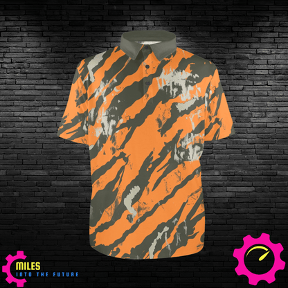 Orange Tiger Stripe Polo Shirt