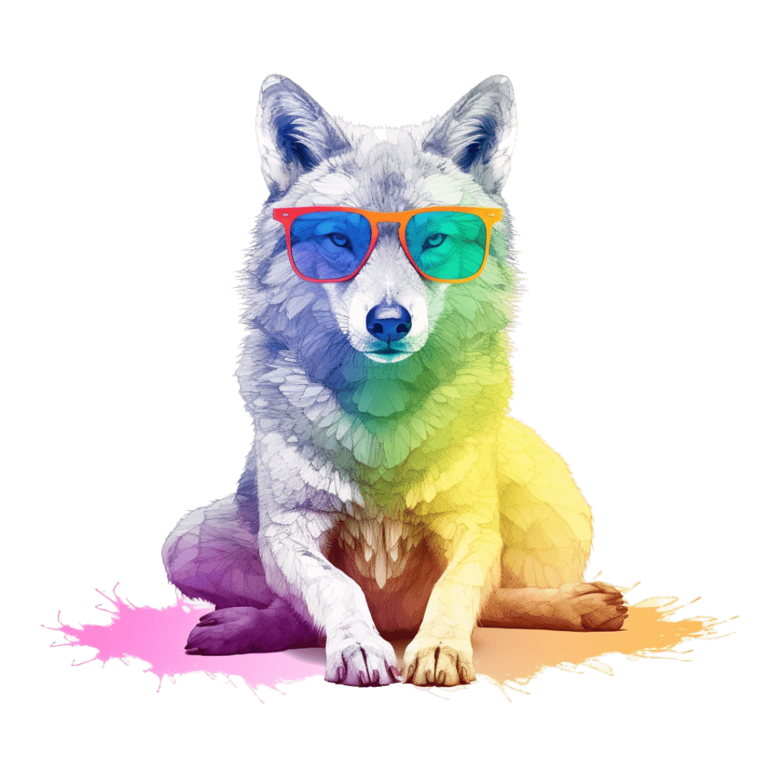 Relaxed Rainbow Wolf Unisex Softstyle T-Shirt