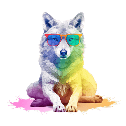 Relaxed Rainbow Wolf Unisex Softstyle T-Shirt