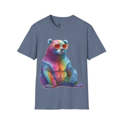 Relaxed Rainbow Bear Unisex Softstyle T-Shirt