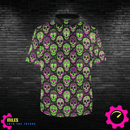 Men's Day of the Dead Skull Polo Shirt