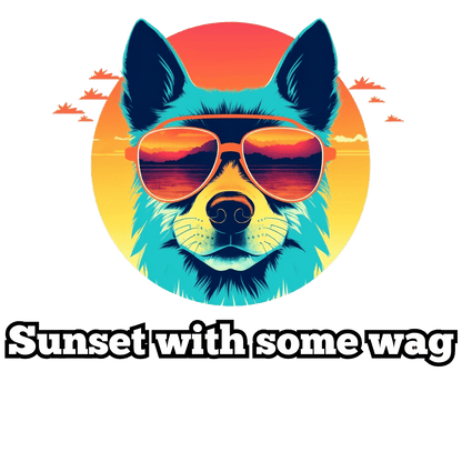 Humor- Sunset with Some Wag Unisex Softstyle T-Shirt