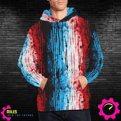 Abstract Expressionist Drip-Paint Hoodie