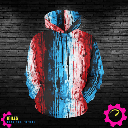 Abstract Expressionist Drip-Paint Hoodie