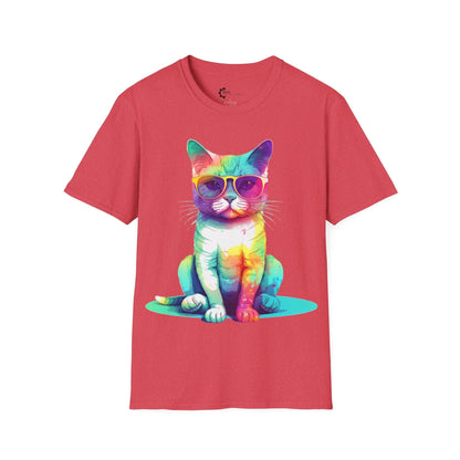 Relaxed Rainbow Cat Unisex Softstyle T-Shirt