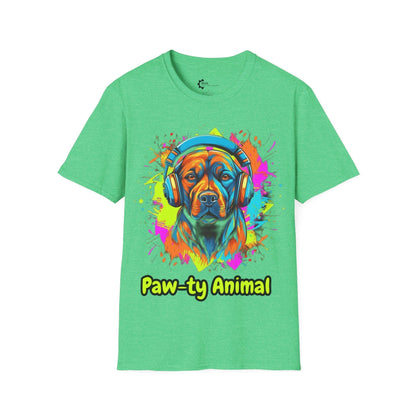 Neon Paw-ty Animal Unisex Softstyle T-Shirt