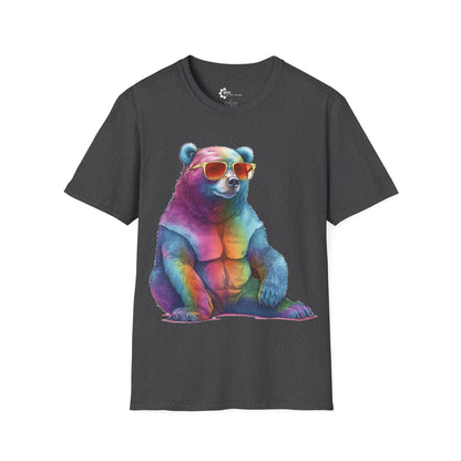 Relaxed Rainbow Bear Unisex Softstyle T-Shirt