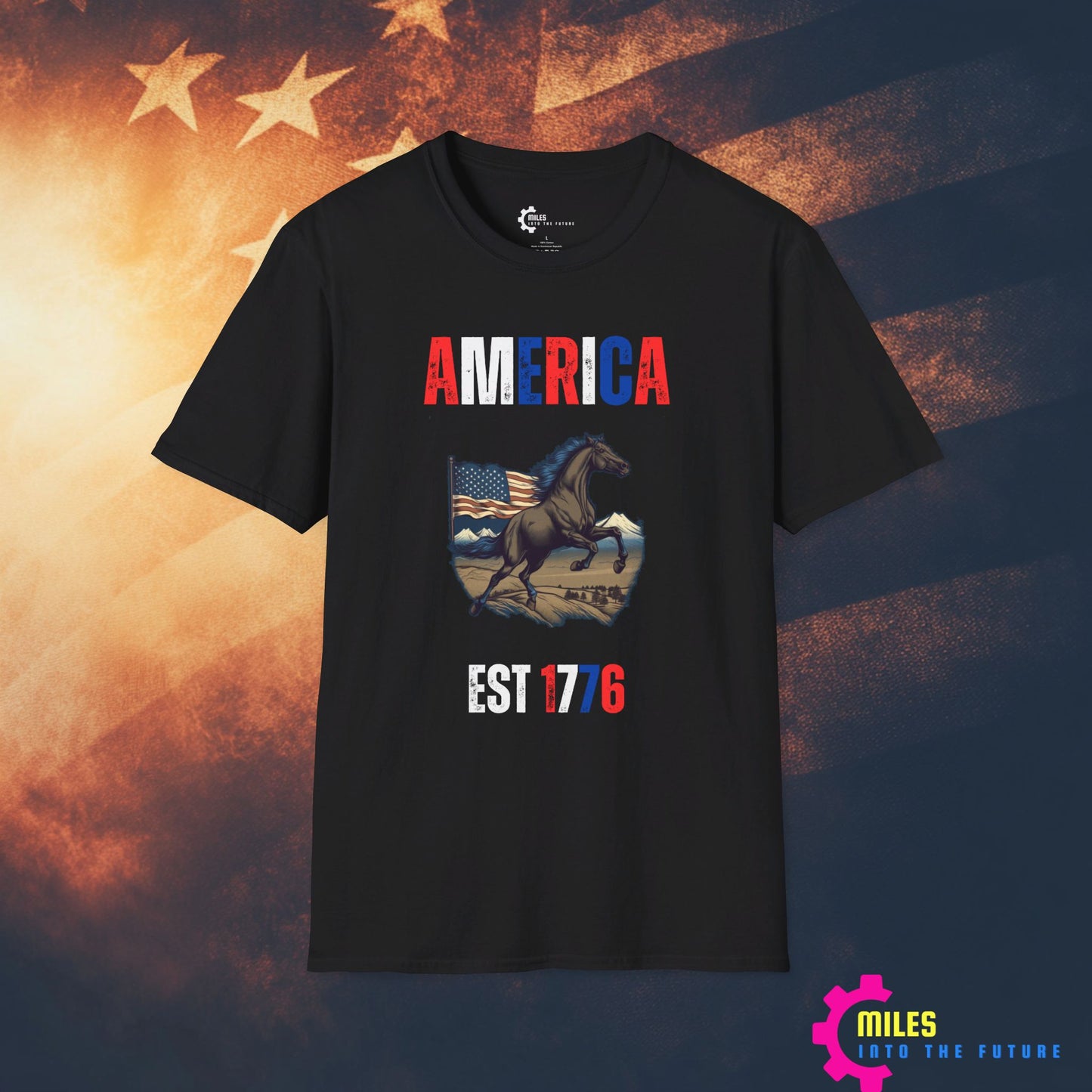 America Horse Unisex Softstyle T-Shirt