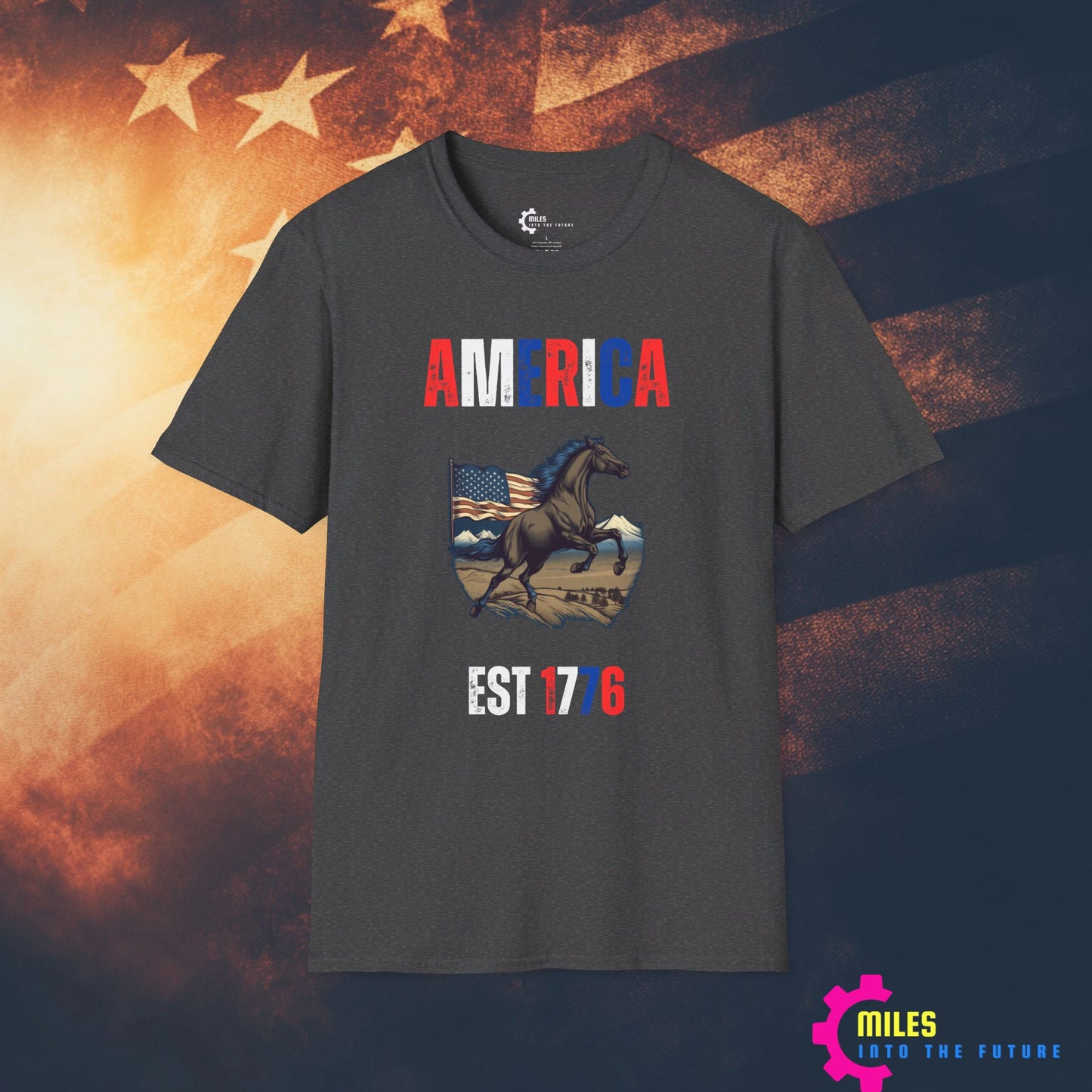 America Horse Unisex Softstyle T-Shirt