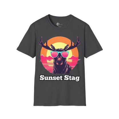 Humor- Moose Sunset Unisex Softstyle T-Shirt