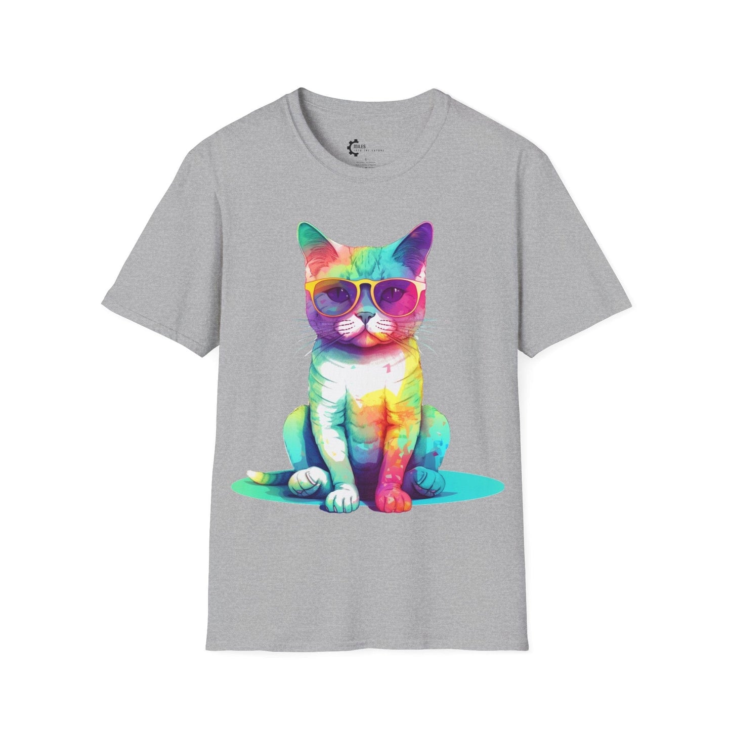 Relaxed Rainbow Cat Unisex Softstyle T-Shirt