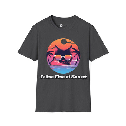 Humor- Purrfect Sunset Vibes Unisex Softstyle T-Shirt