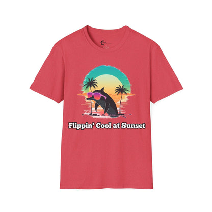 Humor- Flippin' Cool at Sunset Unisex Softstyle T-Shirt