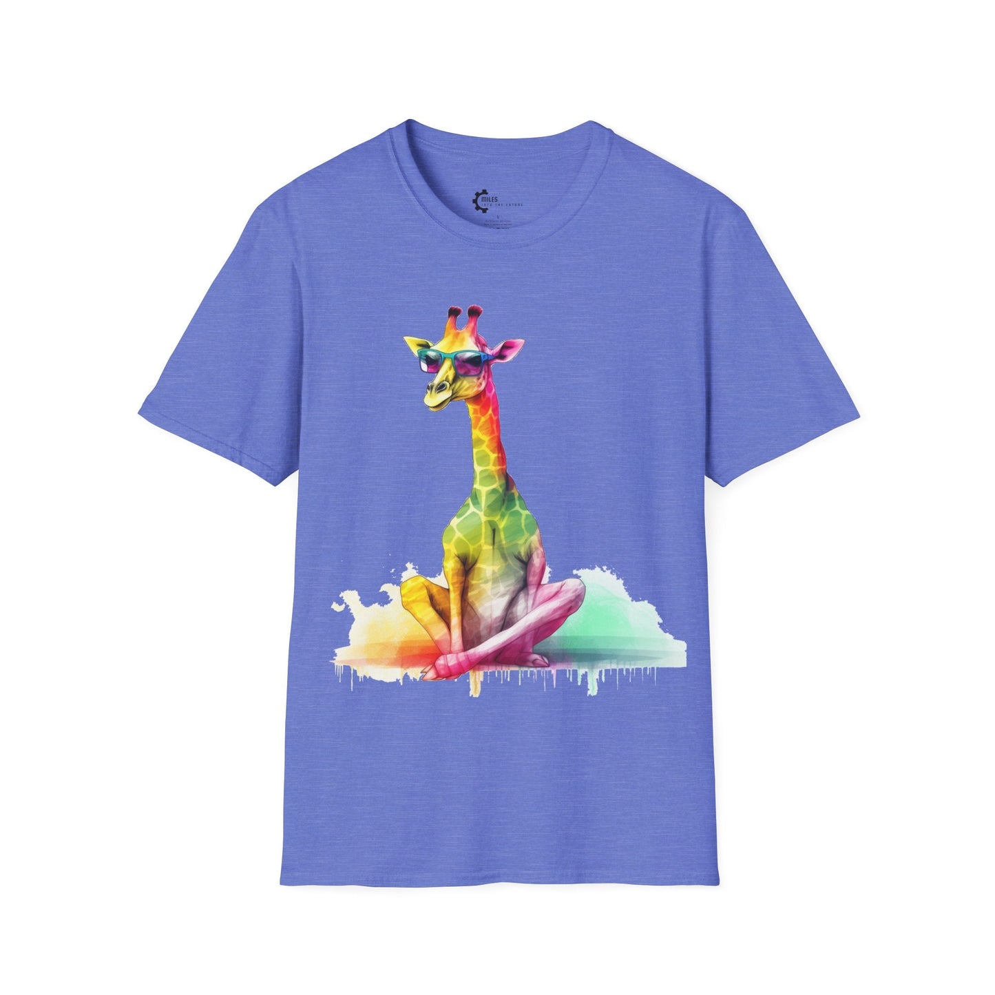 Relaxed Rainbow Giraffe Unisex Softstyle T-Shirt