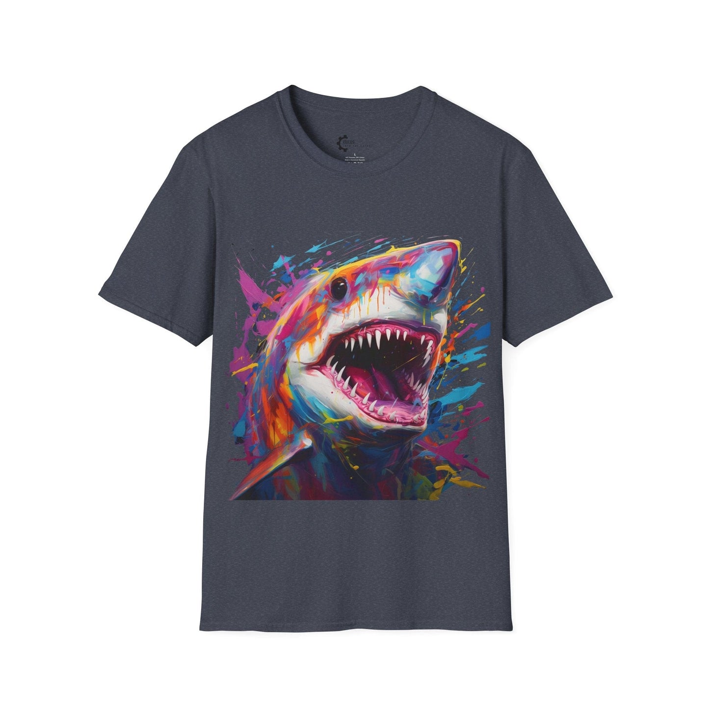 Shark Paint Splash Unisex Softstyle T-Shirt