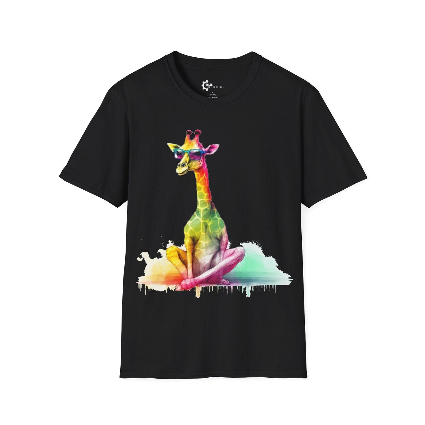 Relaxed Rainbow Giraffe Unisex Softstyle T-Shirt