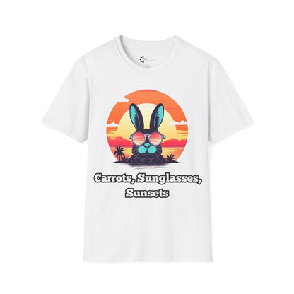 Humor- Rabbit Sunsets Unisex Softstyle T-Shirt