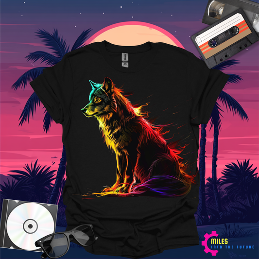 Neon Lone Wolf Art Unisex Softstyle T-Shirt